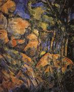 near the rock cave Paul Cezanne